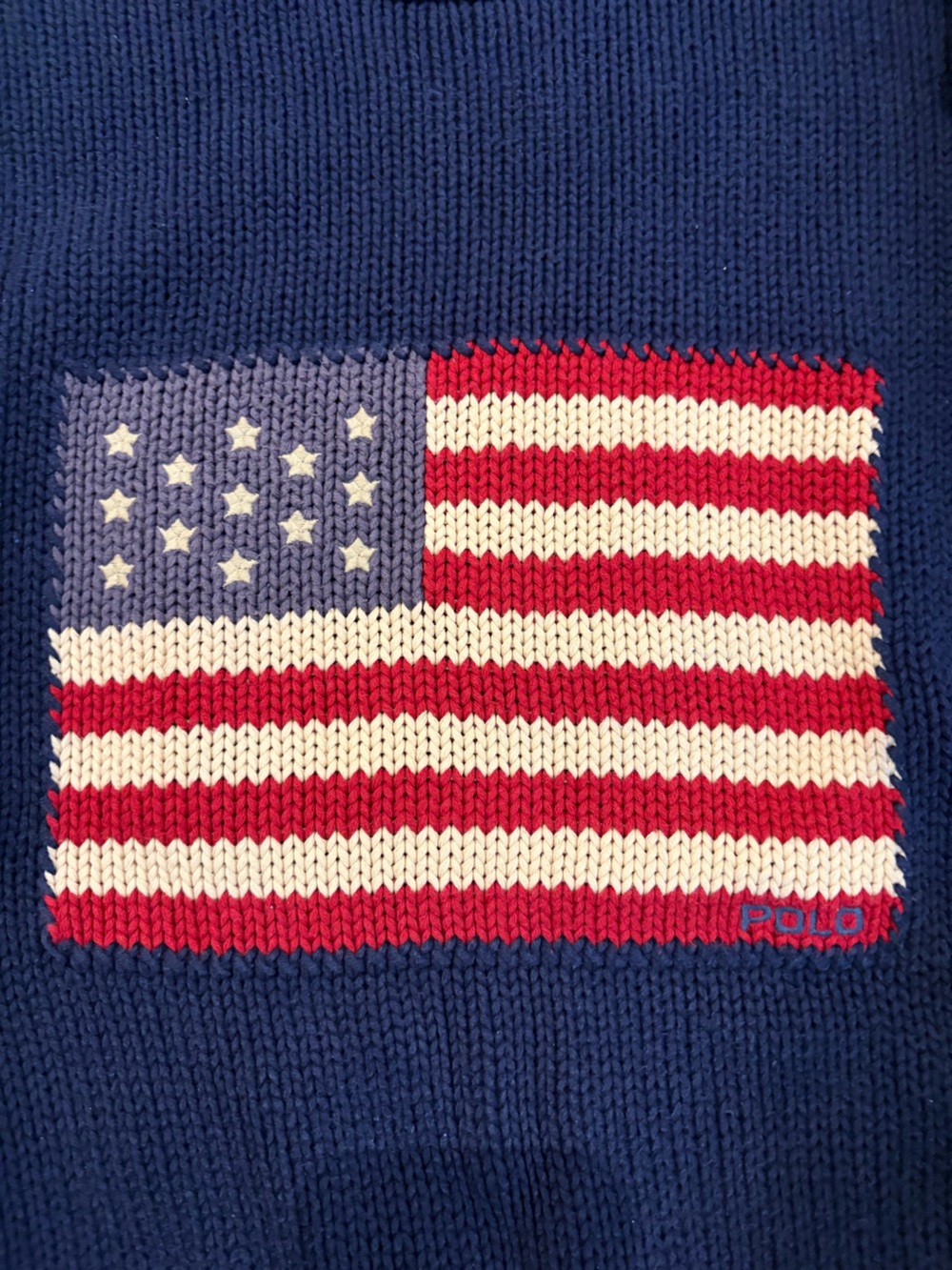 Vintage Ralph Lauren Polo American Flag Sweater M - Picture 2 of 4